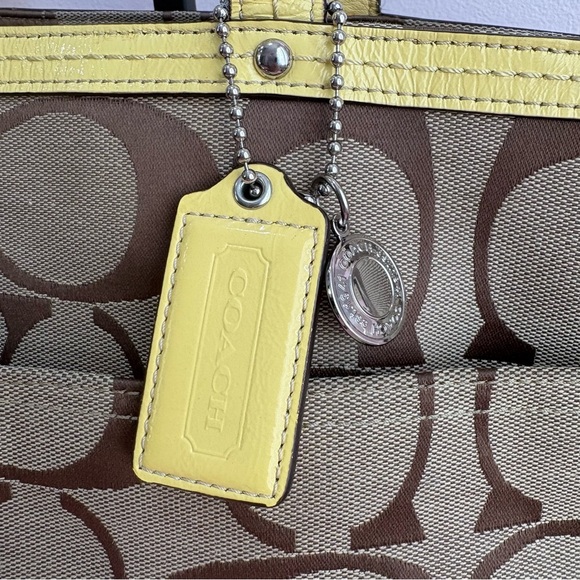 Coach 2010 Yellow Signature Diaper Bag Weekender Work Tote F13803 EUC - Picture 2 of 8